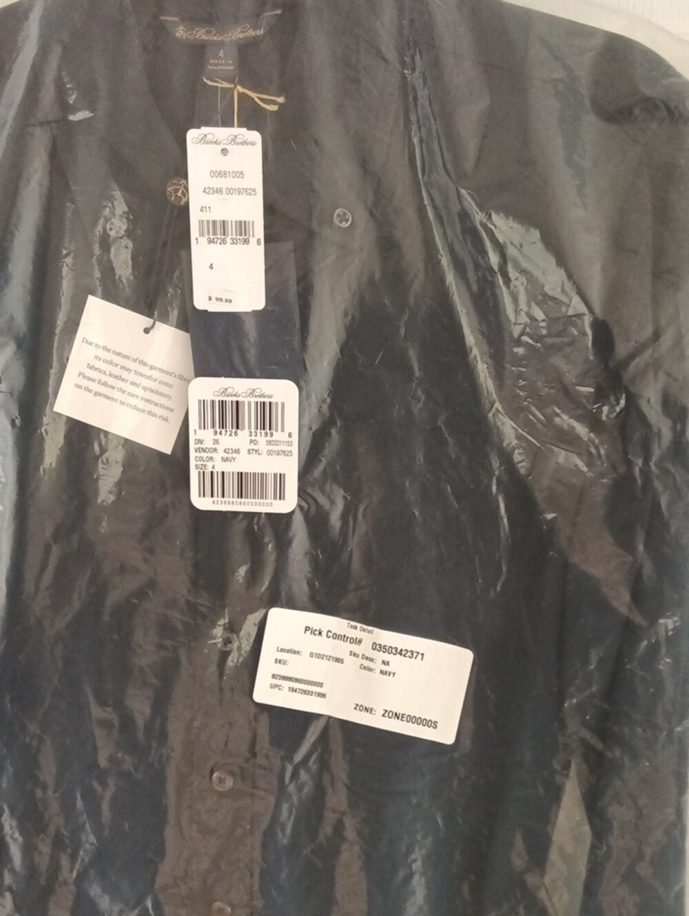 Brooks Brothers Dark Navy Button-Front Dress - Picture 6 of 7